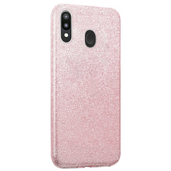 Microsonic Samsung Galaxy M10s Kılıf Sparkle Shiny Rose Gold