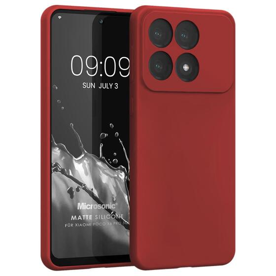Microsonic Matte Silicone Xiaomi 14T Pro Kılıf Kırmızı