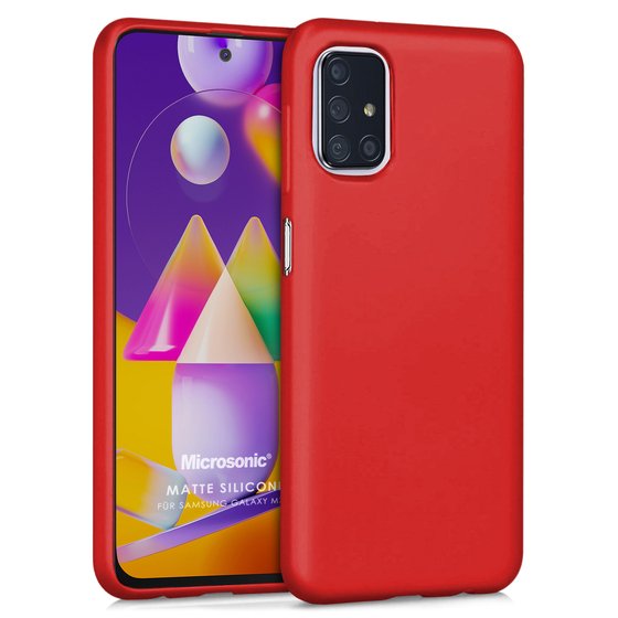 Microsonic Matte Silicone Samsung Galaxy M31s Kılıf Kırmızı