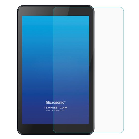 Microsonic Universal 8 inç Tablet Tempered Glass Cam Ekran Koruyucu