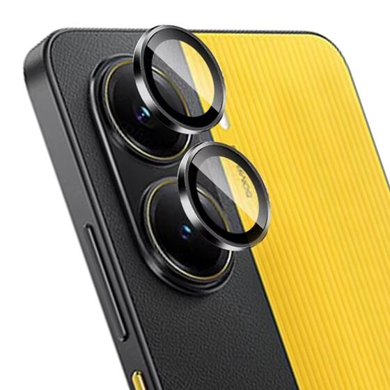 Microsonic Xiaomi Redmi Turbo 4 Tekli Kamera Lens Koruma Camı Siyah