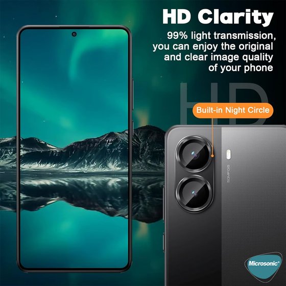 Microsonic Xiaomi Redmi Turbo 4 Tekli Kamera Lens Koruma Camı Siyah