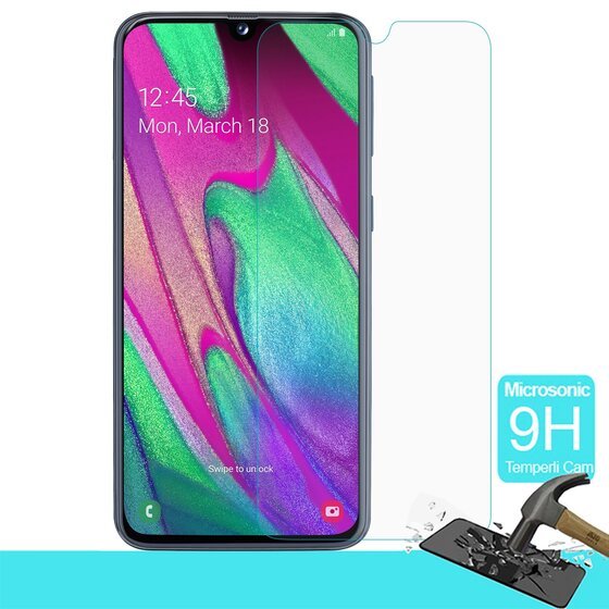 Microsonic Samsung Galaxy A40 Temperli Cam Ekran koruyucu