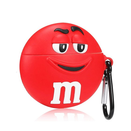 Microsonic AirPods 1. Nesil / 2. Nesil Kılıf Cartoon Figürlü Silikon M&M`s Kırmızı