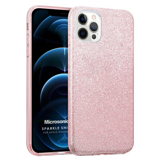 Microsonic Apple iPhone 12 Pro Max Kılıf Sparkle Shiny Rose Gold