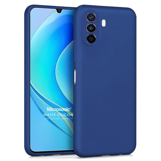 Microsonic Matte Silicone Huawei Nova Y70 Kılıf Lacivert