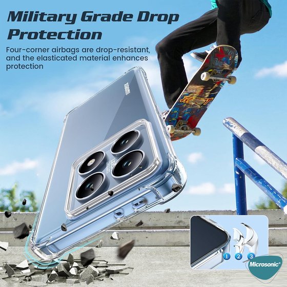 Microsonic Xiaomi 14T Pro Kılıf Shock Absorbing Şeffaf
