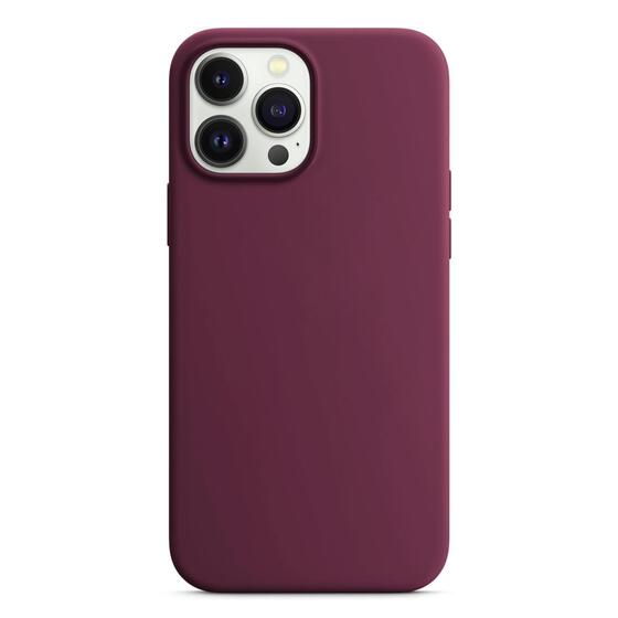 Microsonic Apple iPhone 14 Pro Max Kılıf Liquid Lansman Silikon Bordo