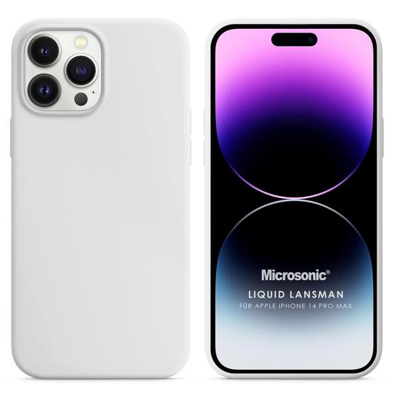 Microsonic Apple iPhone 14 Pro Max Kılıf Liquid Lansman Silikon Beyaz