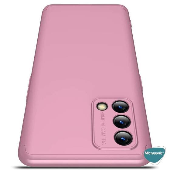 Microsonic Oppo A74 4G Kılıf Double Dip 360 Protective Siyah Kırmızı