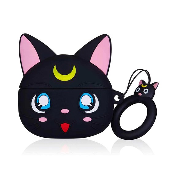 Microsonic AirPods 1. Nesil / 2. Nesil Kılıf Cartoon Figürlü Silikon Sailor Moon Luna