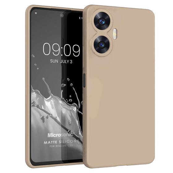 Microsonic Matte Silicone Realme C55 Kılıf Gold