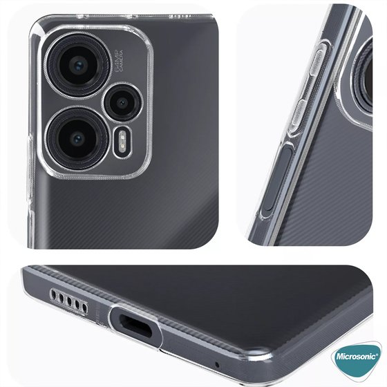 Microsonic Xiaomi Poco F5 Kılıf Transparent Soft Şeffaf