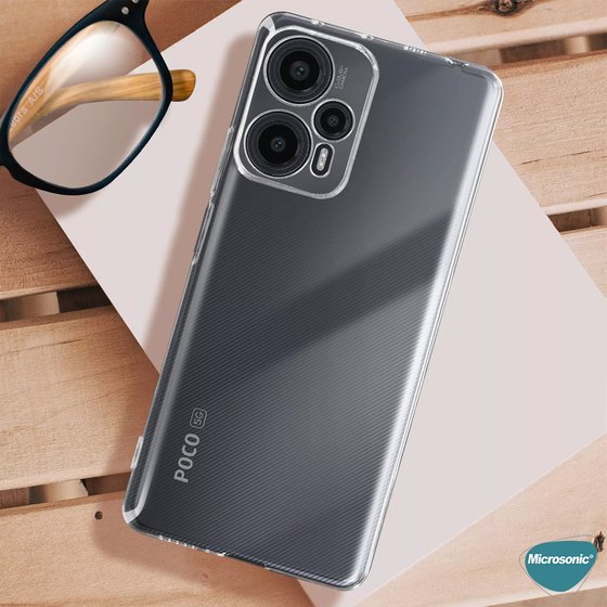Microsonic Xiaomi Poco F5 Kılıf Transparent Soft Şeffaf