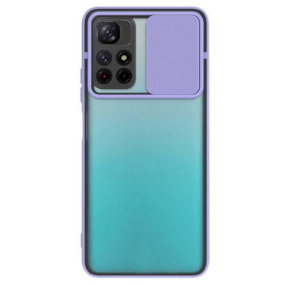 Microsonic Xiaomi Redmi Note 11T Kılıf Slide Camera Lens Protection Lila