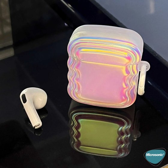 Microsonic Airpods 4.Nesil / ANC Kılıf Zigzag Hologram Çok Renkli