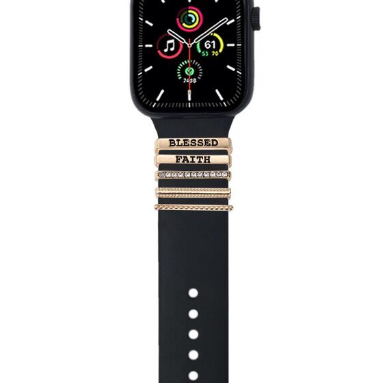 Microsonic Apple Watch 7 45mm Kordon Aksesuarı Blessed Faith Charm Gold