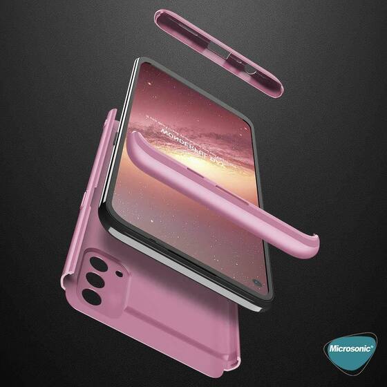 Microsonic Oppo A74 4G Kılıf Double Dip 360 Protective Rose Gold