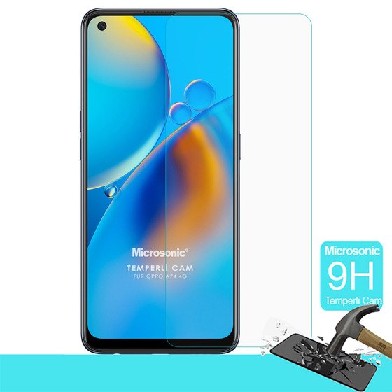 Microsonic Oppo A74 4G Tempered Glass Cam Ekran Koruyucu