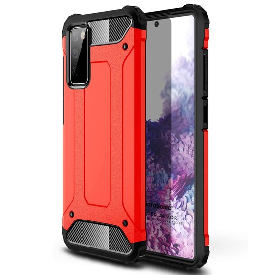 Microsonic Samsung Galaxy S20 FE Kılıf Rugged Armor Kırmızı