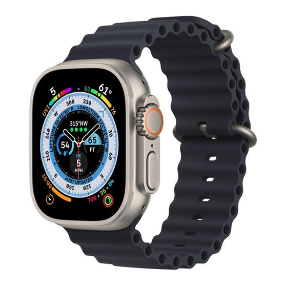 Microsonic Apple Watch Series 7 41mm Kordon Ocean Band Lacivert