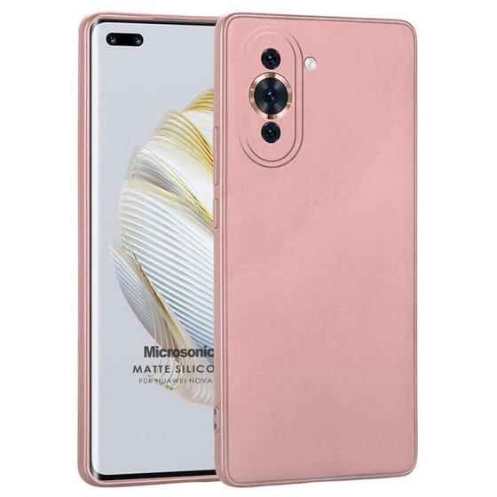 Microsonic Matte Silicone Huawei Nova 10 Pro Kılıf Rose Gold