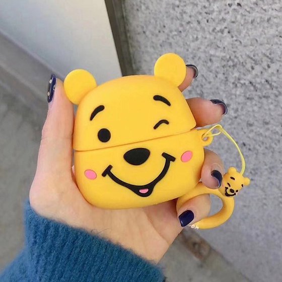 Microsonic AirPods 1. Nesil / 2. Nesil Kılıf Cartoon Figürlü Silikon Winnie The Pooh