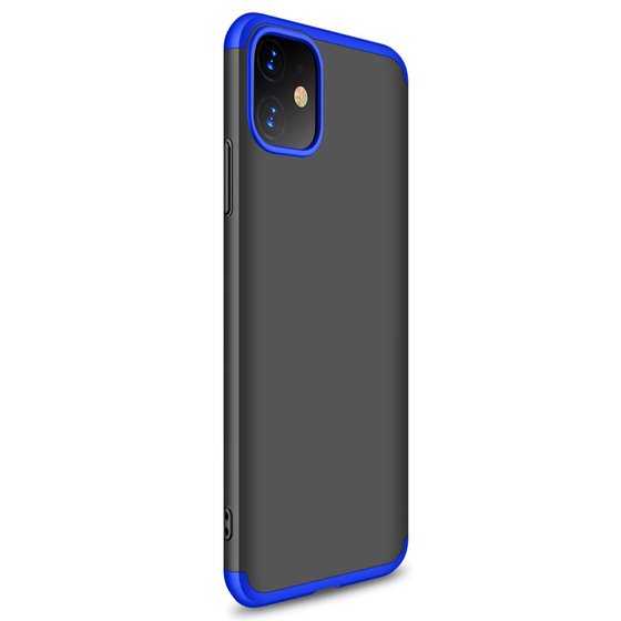 Microsonic Apple iPhone 11 (6.1'') Kılıf Double Dip 360 Protective Siyah Mavi