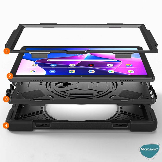Microsonic Lenovo Tab M10 TB-X306F 10.1`` Kılıf (ZA6W0026TR) Heavy Defender Siyah