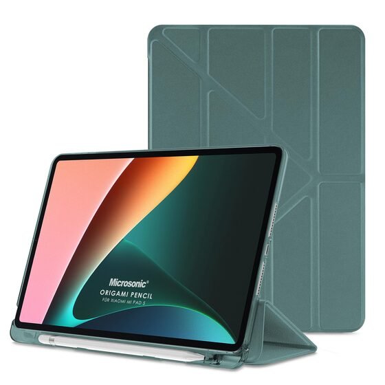 Microsonic Xiaomi Redmi Pad SE 8.7 Kılıf Origami Pencil Koyu Yeşil