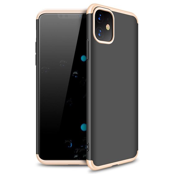 Microsonic Apple iPhone 11 (6.1'') Kılıf Double Dip 360 Protective Siyah Gold