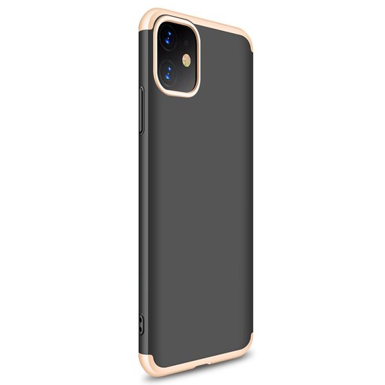 Microsonic Apple iPhone 11 (6.1'') Kılıf Double Dip 360 Protective Siyah Gold