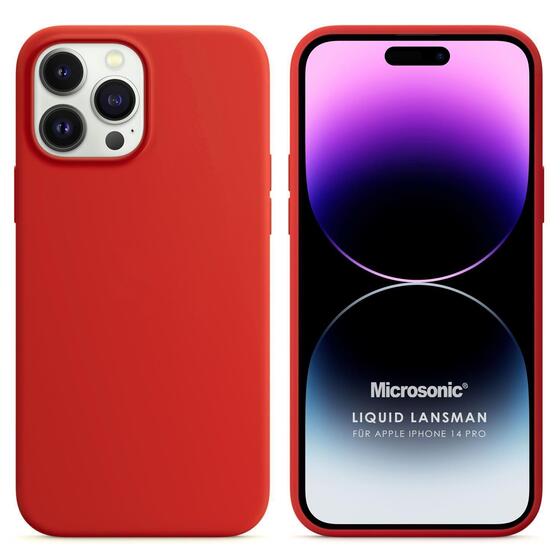 Microsonic Apple iPhone 14 Pro Kılıf Liquid Lansman Silikon Kırmızı