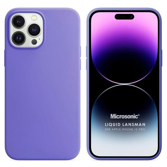 Microsonic Apple iPhone 15 Pro Kılıf Liquid Lansman Silikon Lila