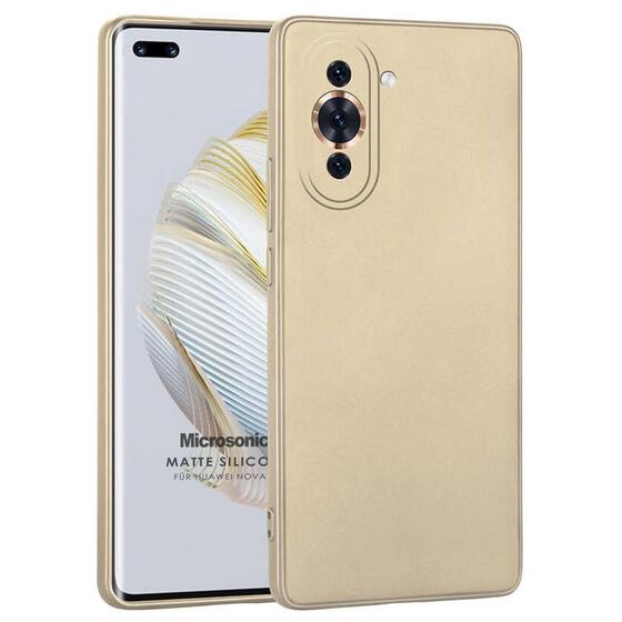 Microsonic Matte Silicone Huawei Nova 10 Pro Kılıf Gold