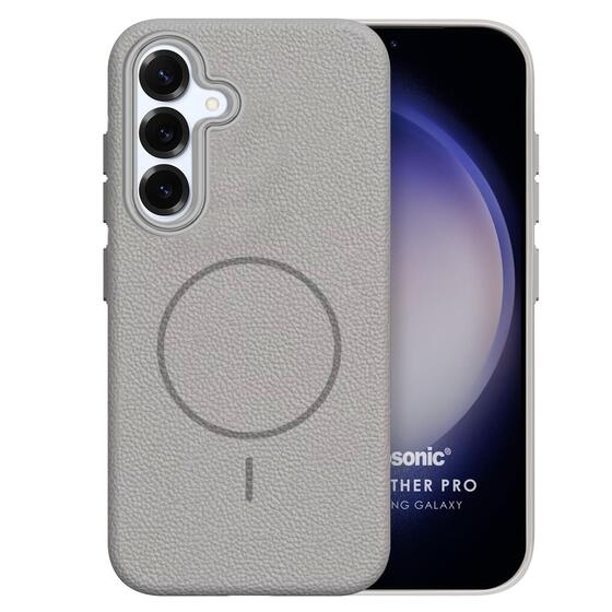 Microsonic Samsung Galaxy S24 FE Kılıf MagLeather Pro Gri