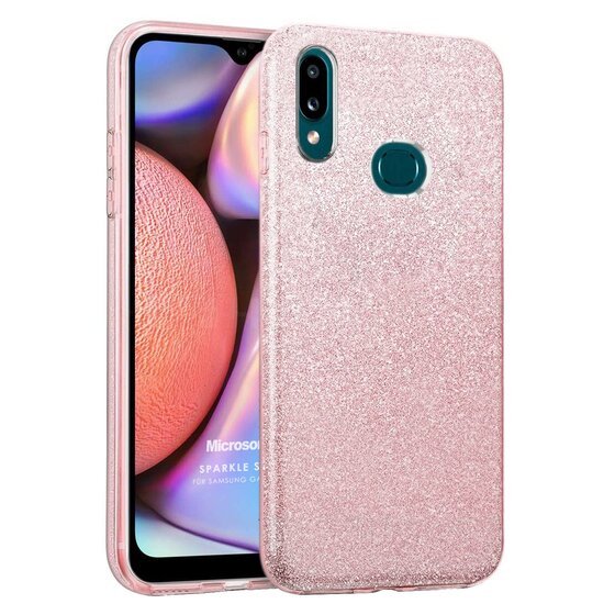 Microsonic Samsung Galaxy A10s Kılıf Sparkle Shiny Rose Gold