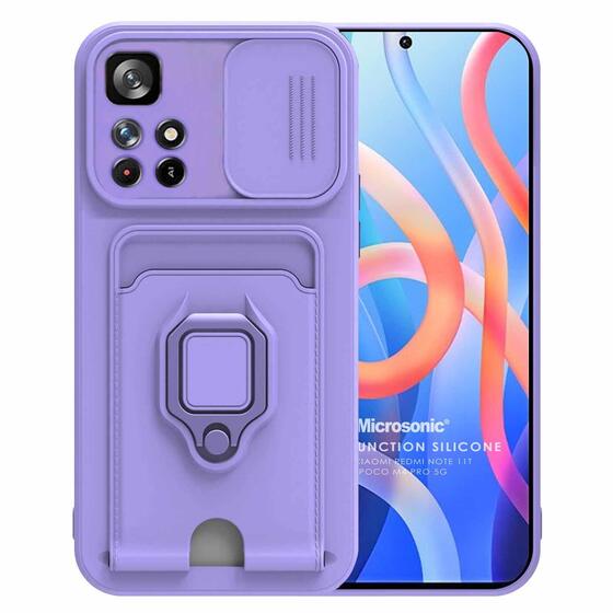 Microsonic Xiaomi Poco M4 Pro Kılıf Multifunction Silicone Lila