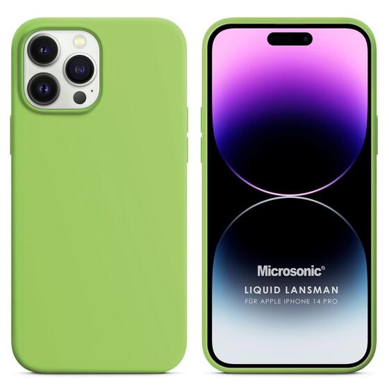 Microsonic Apple iPhone 14 Pro Kılıf Liquid Lansman Silikon Açık Yeşil