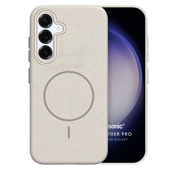 Microsonic Samsung Galaxy A56 Kılıf MagLeather Pro Bej