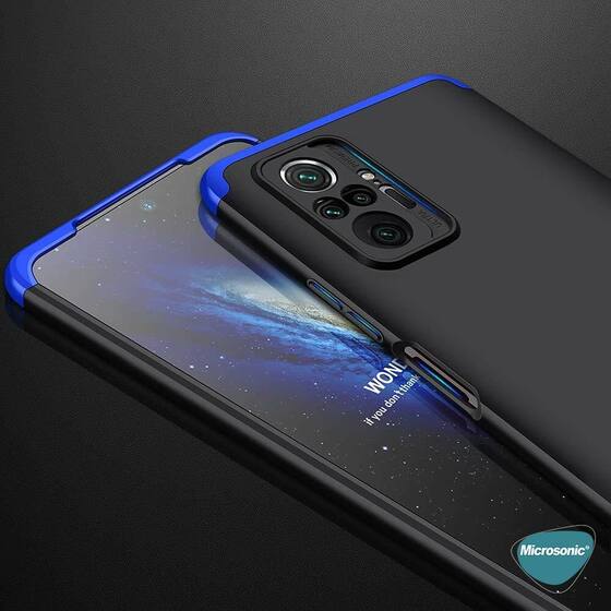 Microsonic Xiaomi Redmi Note 10 Pro Kılıf Double Dip 360 Protective Siyah