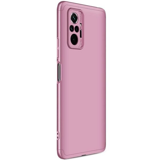 Microsonic Xiaomi Redmi Note 10 Pro Kılıf Double Dip 360 Protective Rose Gold