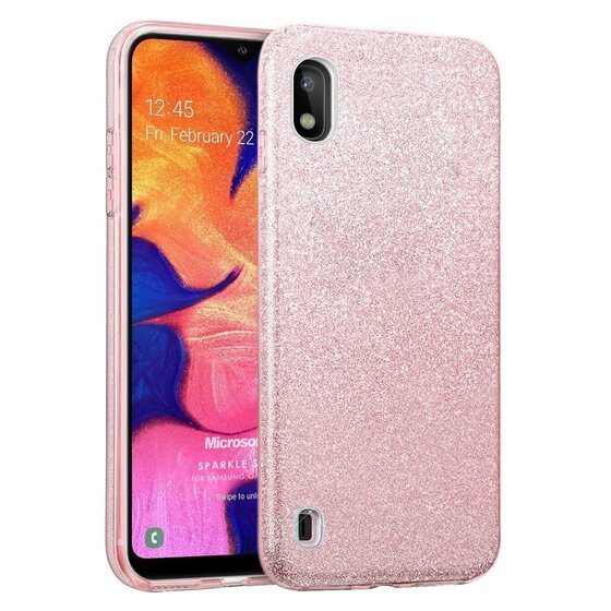 Microsonic Samsung Galaxy A10 Kılıf Sparkle Shiny Rose Gold