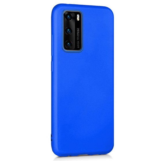 Microsonic Matte Silicone Huawei P40 Kılıf Mavi