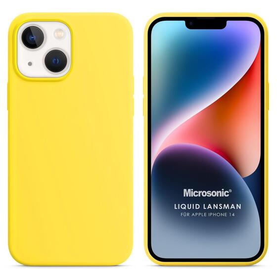 Microsonic Apple iPhone 14 Kılıf Liquid Lansman Silikon Sarı