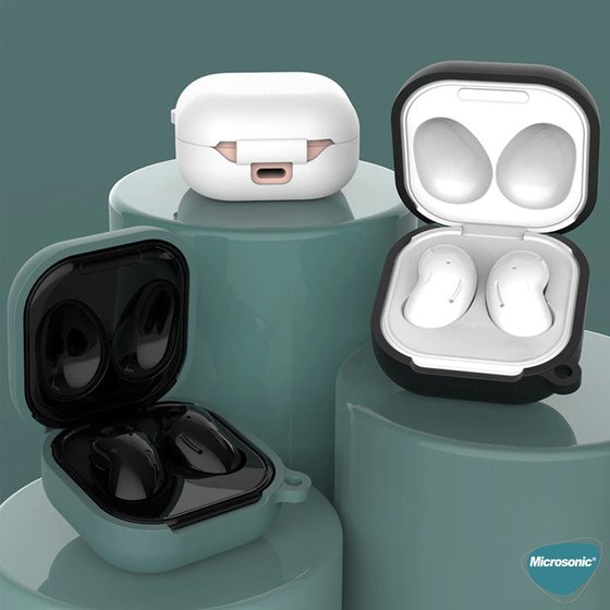 Microsonic Samsung Galaxy Buds FE Kılıf Askılı Mat Silikon Beyaz