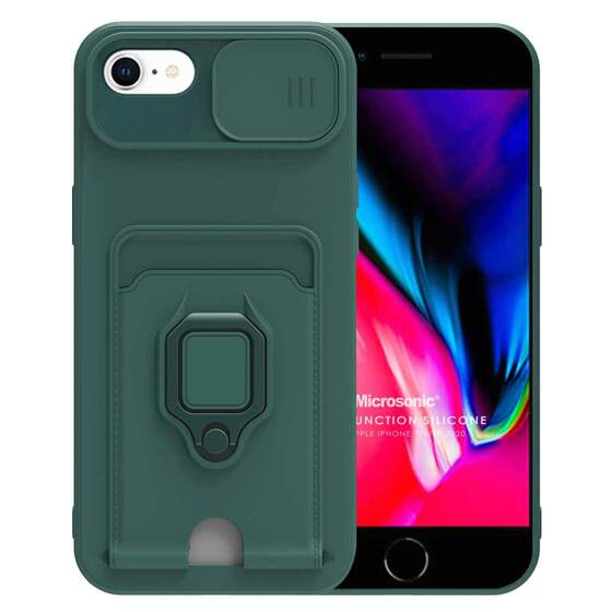 Microsonic Apple iPhone SE 2022 Kılıf Multifunction Silicone Yeşil
