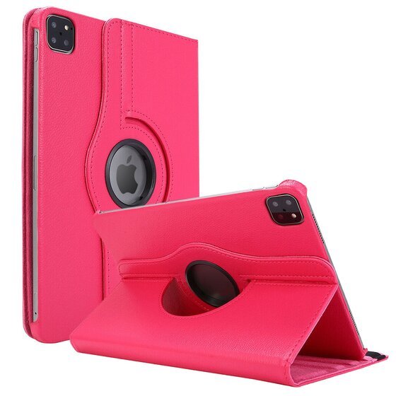 Microsonic Apple iPad Pro 12.9'' 2020 4.Nesil Kılıf, (A2229-A2069-A2232) 360 Rotating Stand Deri Pembe