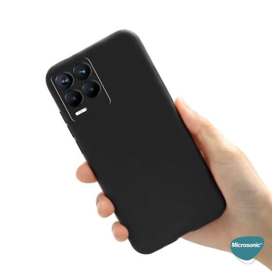 Microsonic Matte Silicone Realme 8 Kılıf Siyah