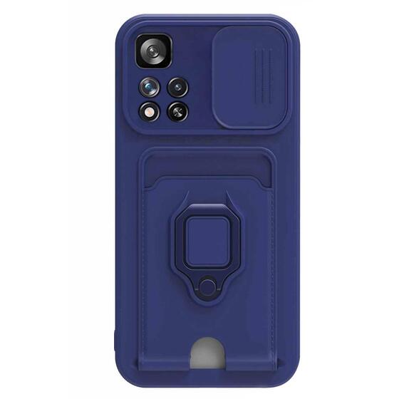 Microsonic Xiaomi Redmi Note 11 Pro Plus Kılıf Multifunction Silicone Lacivert